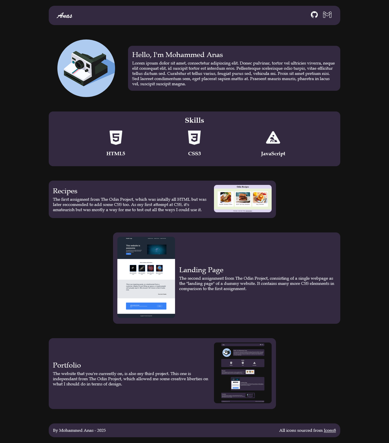 portfolio webpage